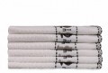 Set 6 prosoape Bordürlü Beyaz Ascit, Saheser, 30 x 50 cm, 100% bumbac, alb