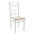 Set dining/bucatarie Roza Pakoworld, masa cu 4 scaune, 120x70x75 cm, MDF laminat/otel, gri deschis/alb lucios