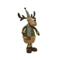 Decoratiune Deer w hat w scarf, Decoris, 21x25x87 cm, poliester, maro