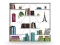 Biblioteca Rafevi Tars, 84 x 24 x 157 cm, PAL/metal, alb/chrome