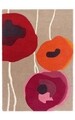 Covor Poppies Bedora,100x200 cm, 100% lana, rosu, finisat manual