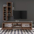 Comoda TV cu 2 rafturi de perete M15 - 260, Wren, 180 x 35 x 48.6 cm/90 cm, walnut