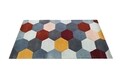 Covor Homeycomb Bedora,  80x150 cm, 100% lana, multicolor, finisat manual