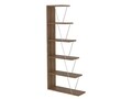Biblioteca Rafevi Tars, 65 x 22 x 146 cm, PAL/metal, walnut/chrome
