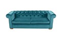 Canapea extensibila Oxford Chesterfield, 88x216x75 cm, 3 locuri, Azur