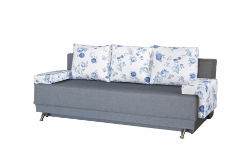 Canapea Extensibila Roma Grey Blue Anemone 205x90x86 cm, cu lada de depozitare