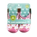 Sosete cu talpa antiderapanta Flowers, U-grow, marimea 21, roz