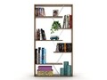 Biblioteca Rafevi Tars, 84 x 24 x 157 cm, PAL/metal, walnut/chrome