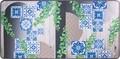 Covor pentru bucatarie, Olivio Tappeti, Miami 3, Blue Flowers, 55 x 230 cm, poliester, multicolor