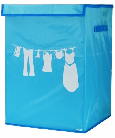 Cos pentru rufe pliabil Blue, 35 x 35 x 50 cm (60 L), poliester, albastru