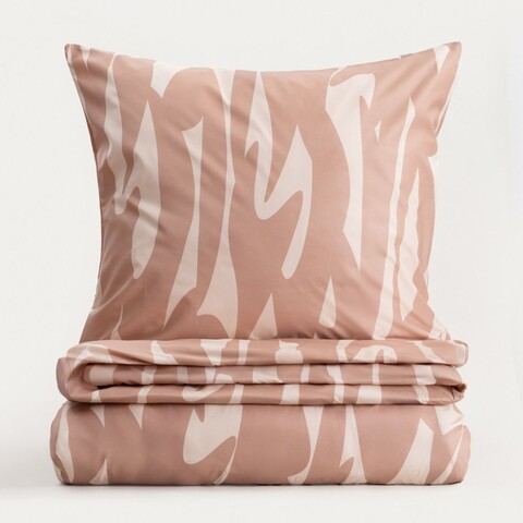 Lenjerie de pat King Size, Taro, Homla, 200x220 cm, 3 piese, microfibra din poliester, bej