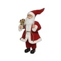 Decoratiune Santa basic w gift, Decoris, H30 cm, poliester, rosu