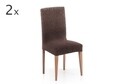 Set 2 huse scaun elastice bi-stretch, Premium Roc, inaltime spatar pana la 60 cm, maro C/7
