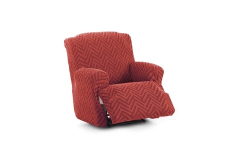 Husa fotoliu cu recliner elastica bi-stretch, Argos, caramiziu C/9