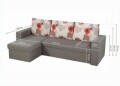 Coltar extensibil reversibil Oslo Grey Roses Flower cu lada de depozitare, 247x148x78 cm