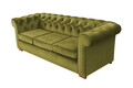 Canapea Oxford Chesterfield, 93x214x75 cm, 3 locuri, Olive