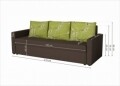 Canapea extensibila Firenze Dark Chocolate Jasmine Flower 218x85x85 cm, cu lada de depozitare