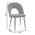 Set dining/bucatarie Hazel-Jonah Pakoworld, masa cu 4 scaune, 140x80x76 cm, metal/sticla/catifea