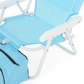 Scaun cu umbrela soare pentru copii + geanta frigorifica, Kids Beach, 37 x 28 x 45 cm, albastru