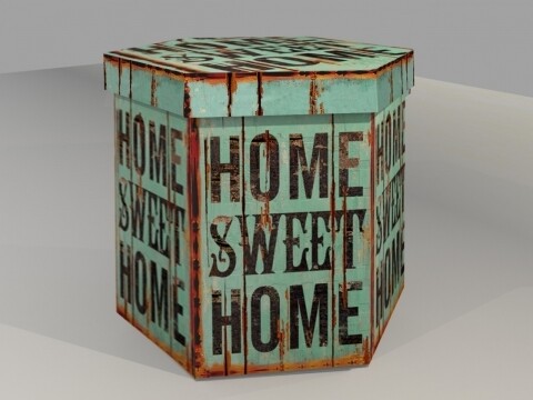 Taburet pliabil cu spatiu de depozitare Sweet Home, Heinner Home, 38 x 38 x 43 cm, PVC, albastru