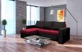 Coltar extensibil Toledo, 226x145x79 cm, 2 lazi depozitare, Reversibil, Rosu/Negru