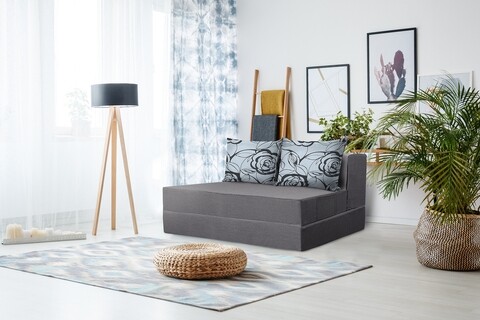 Canapea extensibila Urban Living, 136x80x40 cm Grey/Grey Flower