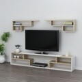 Comoda TV cu 2 rafturi de perete Only, Maison in Design, 180 x 29.5 x 36.8 cm, alb/natural/antracit