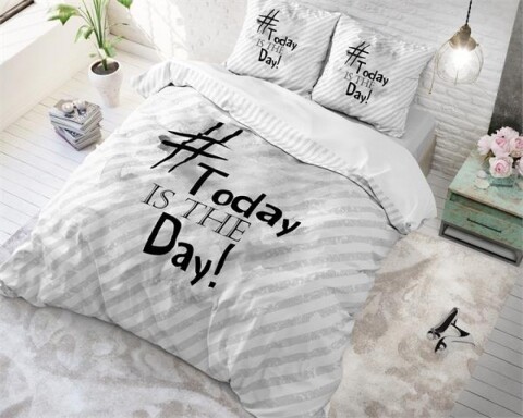 Lenjerie de pat pentru doua persoane Today is the Day White, Royal Textile,  100% bumbac