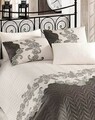 Set de pat, Eponj Home, cuvertura 200x220 cm si 2 fete de perna 50x70 cm, Mixscarlet Beige, 3 piese, multicolor