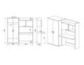 Mobilier pentru camera copilului, Bedora, City 5014, 180 x 52.5 x 180 cm, PAL, sonoma/lemon