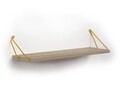 Raft de perete Rafevi Altai, 60 x 18 x 12.5 cm, PAL/metal, oak/galben