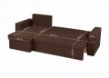 Coltar extensibil reversibil Oslo Dark Chocolate Beige Flower Bedora, cu lada de depozitare, 247x148x78 cm