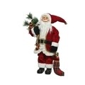 Decoratiune Classic Santa w stocking, Decoris, H45 cm, poliester, rosu