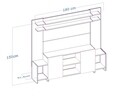 Comoda TV AKADIA, Gauge Concept, 180x31.4x150 cm, PAL, alb/sonomo