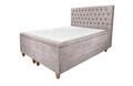 Pat matrimonial, Stockholm, Chester E, 160x200 cm, saltea tip Pocket, topper memory, Taupe