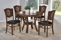 Set dining, Masa + 4 scaune, Kaly, 75 x 107 cm, lemn/MDF/piele ecologica, maro