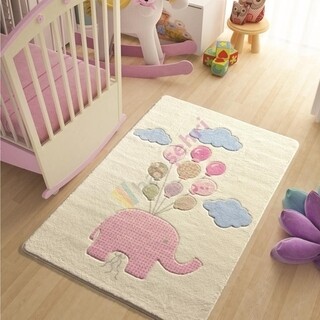 100x150 cm, Multicolor, Sweet Elephant - Pink