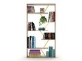 Biblioteca Rafevi Tars, 84 x 24 x 157 cm, PAL/metal, oak/galben