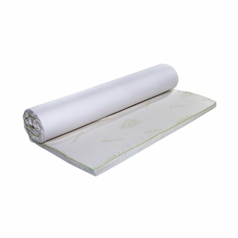 Topper saltea Aloe Vera Therapy Memory Arctic Gel 7 zone de confort, 90x190 cm, H 5 cm
