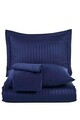 Lenjerie de pat dubla, Admiral, Bedora, 4 piese, 220x200 cm, 100% bumbac satinat, albastru