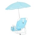 Scaun cu umbrela soare pentru copii + geanta frigorifica, Kids Beach, 37 x 28 x 45 cm, albastru