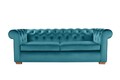 Canapea extensibila Oxford Chesterfield, 88x216x75 cm, 3 locuri, Azur