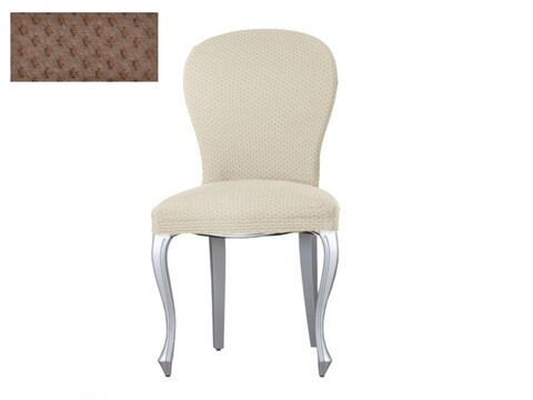 Set 2 huse scaun elastice bi-stretch, Sucre, inaltime spatar pana la 55 cm, maro C/7