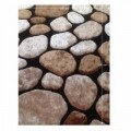 Covor Pebble Koberec Bezova, 100 x 140 cm, 100% poliester, bej/maro/negru