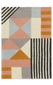 Covor Geometry Bedora, 80x150 cm, 100% lana, multicolor, finisat manual