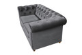 Canapea Oxford Chesterfield, 93x183x75 cm, 2 locuri, Gri antracit