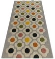 Covor Flower Bedora, 80x150 cm, 100% lana, multicolor, finisat manual