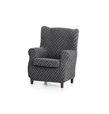 Husa fotoliu elastica bi-stretch, Argos, wing chair, gri C/6