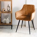 Scaun Andre, Homla, 61x56x86 cm, metal/catifea din poliester, portocaliu