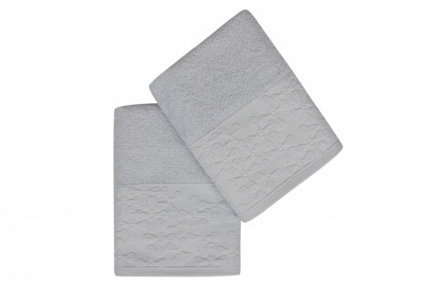 Set 2 prosoape de maini 50x90 cm, 100% bumbac, Soft Kiss, Menekşe  Light Blue